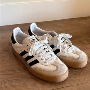 Adidas Samba White Black Gum Sole Shoes